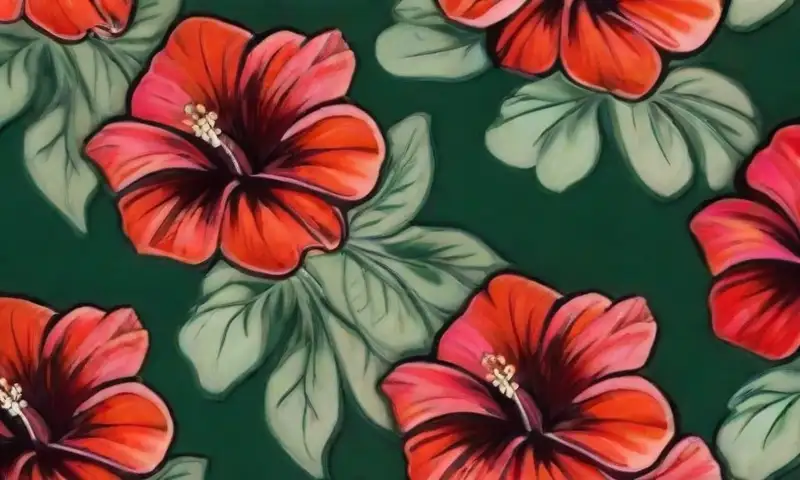 Flores de hibisco vibrantes rodean una taza de infusión humeante en un ambiente íntimo y acogedor