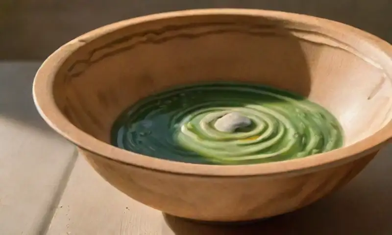 Un cuenco con líneas suaves y cálidas resalta ingredientes frescos y texturas de avena en una composición equilibrada